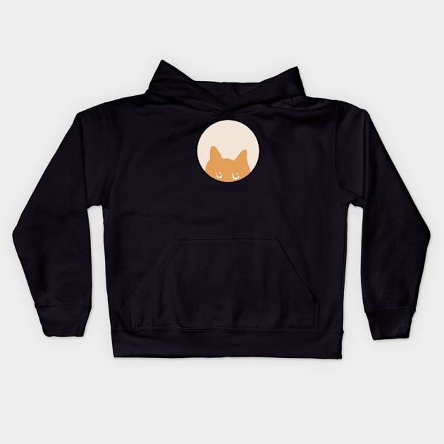 Ginger Cat Face Kids Hoodie by thecolddots